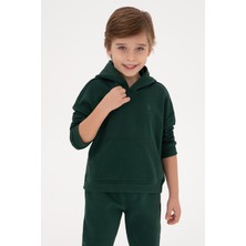 U.S. Polo Assn. Erkek Çocuk Koyu Yeşil Kapüşonlu Basic Sweatshirt 50313941-VR079