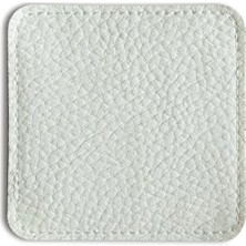 VİP GİFT Kare Bardak Altlığı Beyaz Renk Suni Deri Bardak Altı ( 1 Adet )