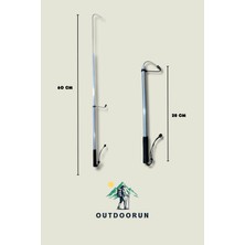 Outdoorun Profesyonel Teleskopik Balıkçı Kakıcı - 60 cm Paslanmaz Çelik Kanca