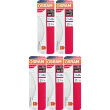 Avarson (5 Adet) Ledvance 7,5W Beyaz Işık (6500K) E14 Duylu (Ince Duy) LED Ampul