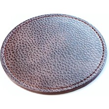 VİP GİFT Yuvarlak Bardak Altlığı Suni Deri Bardak Altı Kahverengi ( 1 Adet )