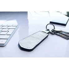 VİP GİFT Beyaz Klipsli Hakiki Deri Kanuni Anahtarlık