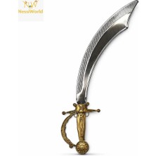 Nacario Mey Ithalat® Parlak Metal Görünümlü Eskitmabe Kzalı Plastik Korsan Kılıcı 45 cm