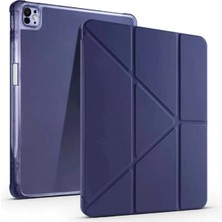 Nacario Mey Ithalat®   iPad Pro 13 (2024) Kılıf Kalemlikli Mars Tablet Kılıfı - Lacivert
