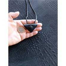 VİP GİFT Mini Cevşen Dualı Kolye Muska Hakiki Deri El Yapımı Üçgen