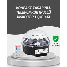 Nacario Mey Ithalat® Uzaktan Kumandalı Rgb LED Disko Topu Bluetooth Hoparlörlü