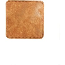 VİP GİFT Kare Bardak Altlığı Açık Kahverengi Renk Pull Up Suni Deri Bardak Altı ( 1 Adet )