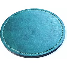 VİP GİFT Yuvarlak Bardak Altlığı Suni Deri Bardak Altı Yeşil ( 1 Adet )