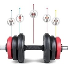 MarkEntegra Kırmızı ve Siyah Dambıl Seti - 18 Parça Ağırlık Seti