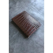 VİP GİFT Voyager Hakiki Deri Pasaport Kılıfı Piton Kahve