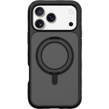 Laut iPhone 17 Pro Max 6.9 Manyetik Halka Standlı Kılıf – Magsafe Uyumlu Karbon Dokulu Tpu/pc Koruma Siyah