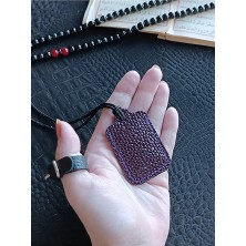 VİP GİFT Küçük Dörtgen Cevşen Dualı Kolye Muska Hakiki Deri El Yapımı