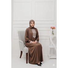 Defka Tek Parça Kendinden Şallı Şık Kadın Namaz Elbisesi