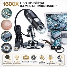 Multizone 1600X USB Hd Dijital Kameralı Mikroskop Zoom Android Uyumlu Profesyonel 8 LED Işıklı