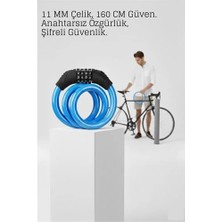 Nacario Mey Ithalat® Şifreli Bisiklet Kilidi Scooter Motosiklet Kilidi - Anahtarsız Güvenlik Çelik Kablo 722393