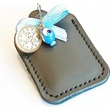 VİP GİFT Bebek Cevşeni Dualı Kolye Muska Hakiki Deri Küçük Dörtgen