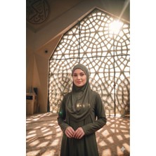 Defka Tek Parça Namaz Elbisesi Başörtülü Fermuarlı Rahat Kalıp