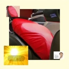 MarkEntegra Kırmızı Deri Sele Kılıfı Örtüsü - Vespa Primavera Uyumlu