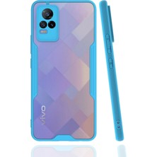 Nacario Mey Ithalat®  Vivo V21E Kılıf Platin Silikon - Mavi