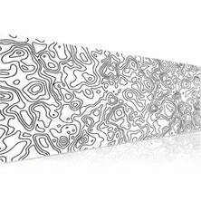 MarkEntegra 70X30 cm Dikişli Kenar Gaming Mouse Pad, Beyaz Harita Çizgileri