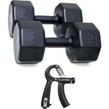 MarkEntegra 8 kg Dambıl Seti ve Sayaçlı Ayarlanabilir El Yayı - Siyah