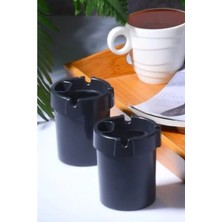 MarkEntegra Koku Yapmaz Çakmaklık Hazneli Siyah Plastik Küllük