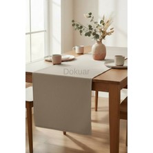 Dokuar Kadife Dokulu Premium Düz Polyester Masa Runner