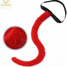 İlanib Ticaret Mey Ithalat® Kırmızı Peluş Kuyruk Şekil Verilebilir 70 cm