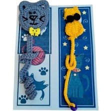 MarkEntegra El Yapımı 2'li Kedi Temalı Kitap Ayracı Seti, Sevimli Figürler ile Okuma Keyfi