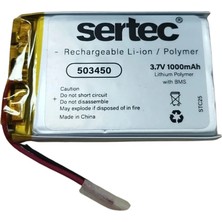 Uslucan Alışveriş Sertec 503450 3.7V 1000 Mah Li-Polymer Pil (DEVRELI/1.5A)