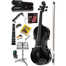 MarkEntegra Full Siyah Keman Seti - 4/4 Boy, Nota Sehpası ve Aksesuarlar ile