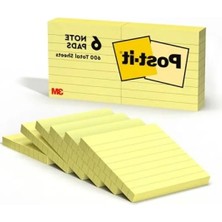 MarkEntegra Çizgili Yapışkan Notlar, 76 x 76 Mm, 6 Blok, Renkli