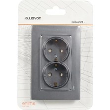 MarkEntegra Ikili Topraklı Priz Çocuk Koruma Özellikli (Füme)