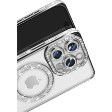 Nacario Mey Ithalat®   iPhone 16 Pro Max Kılıf Joke Simli Magneticsafe Kılıf - Gümüş