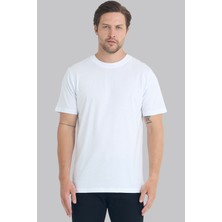 Mencod 4127 Erkek %100 Pamuk Basic Tişört Regular Fit Bisiklet Yaka Canlı Dokulu