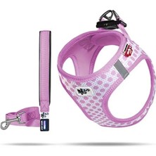 MarkEntegra Hava Geçirgenliği Yüksek Göğüs Tasması - Pembe-Puantiye