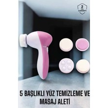 Pileli Store Taşınabilir Yüz Temizleme Cihazı Masaj Peeling Temizlik 5 Başlıklı
