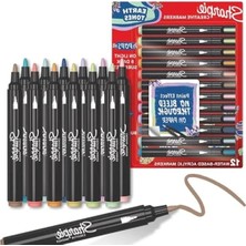 MarkEntegra Akrilik Markörler - Doğa Tonları, Yuvarlak Uç, 12'li Set