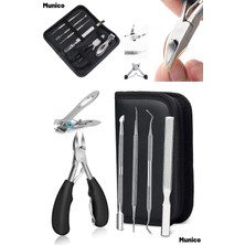 Munico Unisex Yaşlılar Için 6’sı 1 Arada Kalın Tırnak Makası Seti Batık Tırnak Kaldırıcı Hediyelik Çantalı