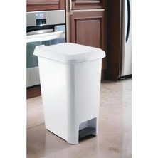 MarkEntegra 15 Litre Beyaz Pedallı Çöp Kovası, Slim Tasarım