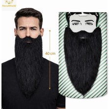 İlanib Ticaret Mey Ithalat® Siyah Renk Lastikli Uzun Takma Sakal 40 cm