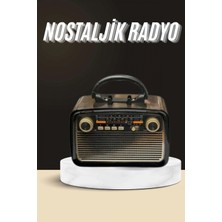 Pileli Store Nostaljik Radyo Bluetooth Bağlantılı Müzik Kutusu Ahşap