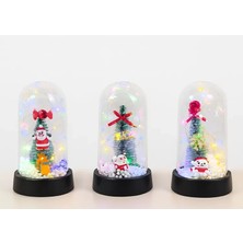 Pileli Store Pilelistore- Yılbaşı Temalı Işıklı Dekoratif Cam Fanus - Model 2