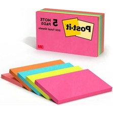 MarkEntegra Astarlı Not Kağıtları, 3" x 5" Boyutunda, 5'li Paket