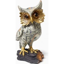 Pileli Store Pilelistore- Dolar Baskılı Özel Tasarım Polyester Baykuş - 22X13 cm