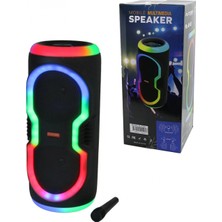 Pileli Store Karaoke Mikrofonlu Wireless Hoparlör - Speaker Işıklı USB Şarjlı Dc 5V - Tf - Aux 2x8 Inch PL-4145 (4887)