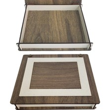 Pileli Store Ahşap Derili Kutu