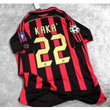 Efsane M.i.l.a.n Kaka 22 Nostalji Yetişkin Siyah-Kırmızı Kısa Kol Forması HD1199