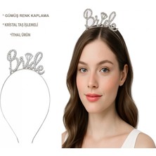 Pileli Store Gümüş Renkli Taşlı “bride” Gelin Tacı – El Yazısı Yazı Tipiyle (4887)
