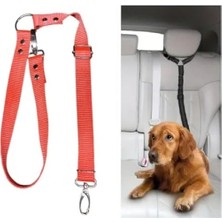 MarkEntegra Ayarlanabilir Metal Kancalı Araç Içi Köpek Emniyet Tasması (Kırmızı)